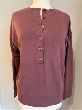 Athleta SP Balance Henley Sweatshirt - Dusty Mauve, Size S